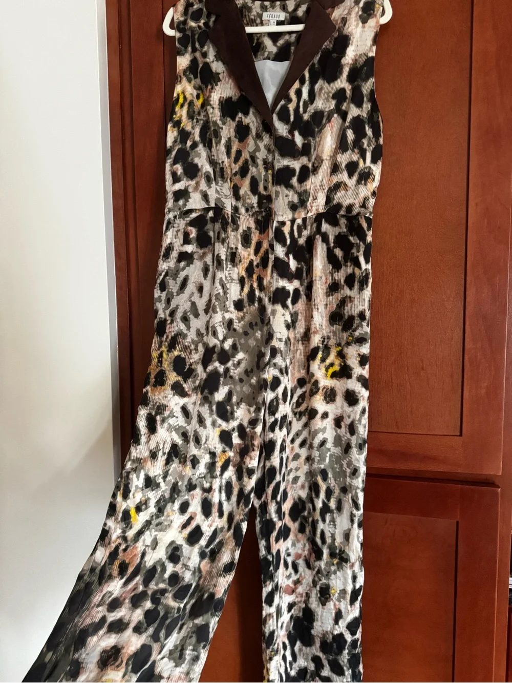 Louis Féraud 100% Silk Leopard Print Jumpsuit - Picture 9 of 15